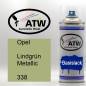 Preview: Opel, Lindgrün Metallic, 338: 400ml Sprühdose, von ATW Autoteile West.